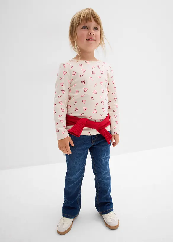 Langermet topp i økologisk bomull med elastan, bonprix