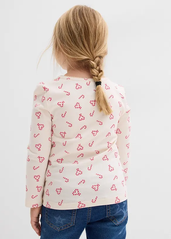 Langermet topp i økologisk bomull med elastan, bonprix