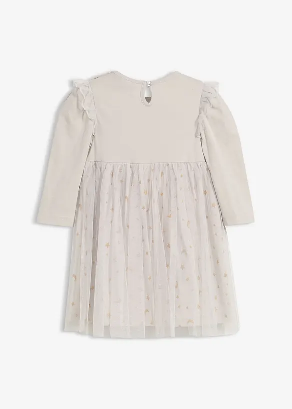 Bodykjole med rysjer og tyll, bonprix