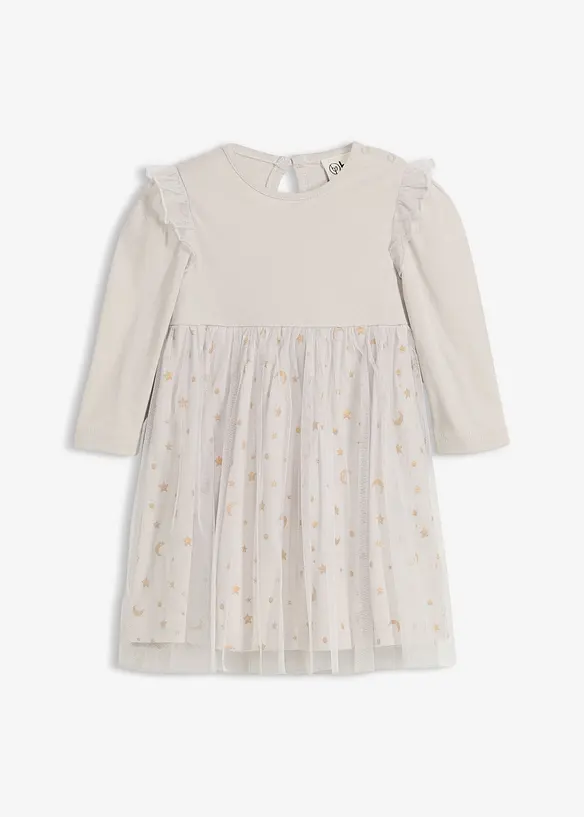 Bodykjole med rysjer og tyll, bonprix