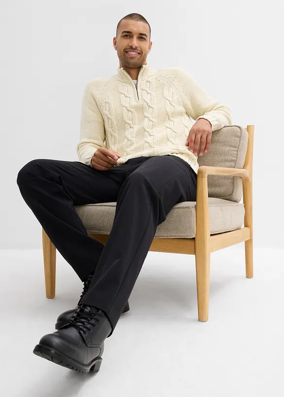 Grovstrikket troyer-genser med bomull, bonprix