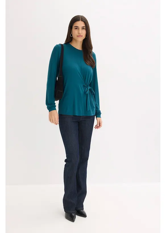 Langermet topp i myk viskosemiks, bonprix