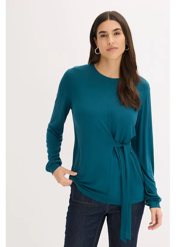 Langermet topp i myk viskosemiks, bonprix