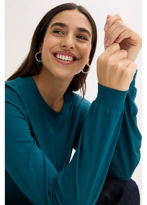 Langermet topp i myk viskosemiks, bonprix