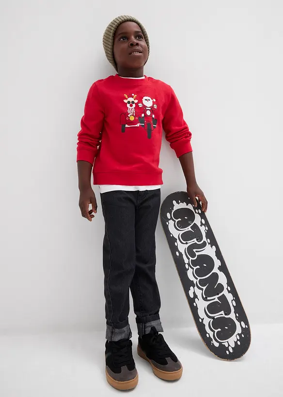 Sweatshirt i 100% økologisk bomull med julemotiv, bonprix
