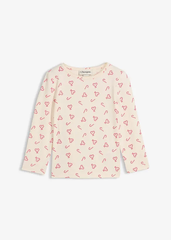 Langermet topp i økologisk bomull med elastan, bonprix