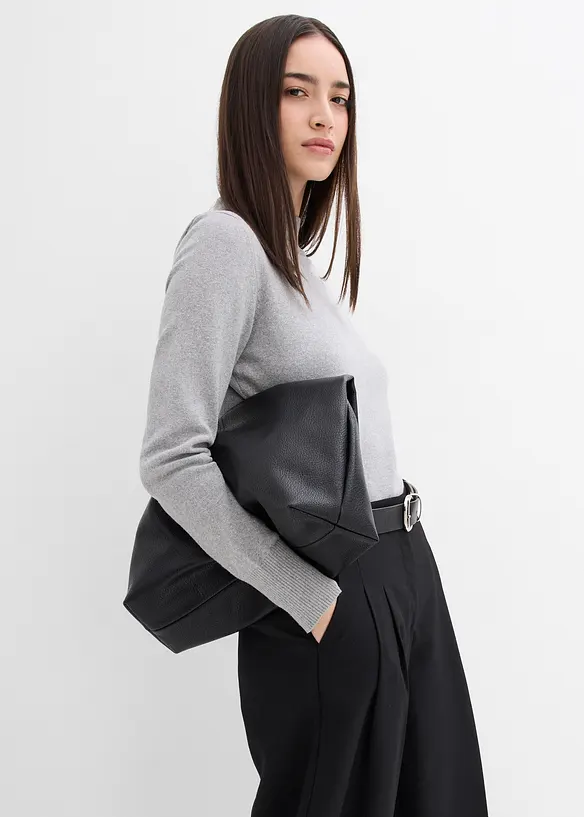 Bukse med legg, komfortlinning og splitt, bonprix