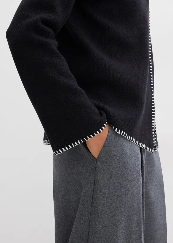 Cardigan i ullmiks med kontrastfargede detaljer, bonprix