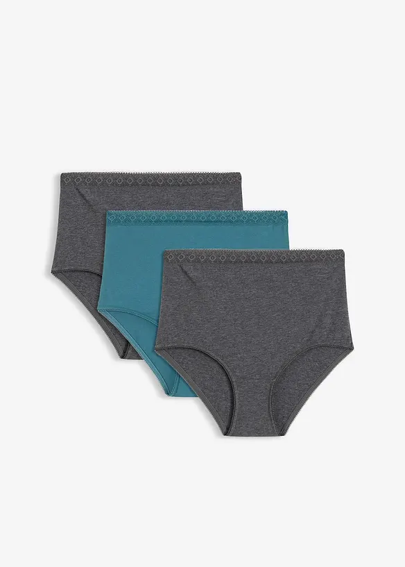 High Waist-truse med bomull (3-pack), bonprix