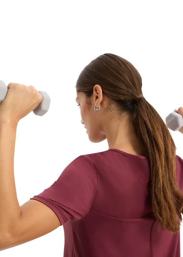 Ekstra myk treningstopp med innfelling i mesh, hurtigtørkende, bonprix