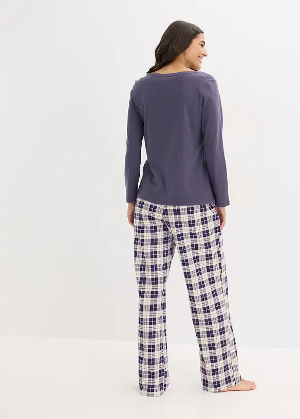 Pyjamas med flanellbukse, bonprix