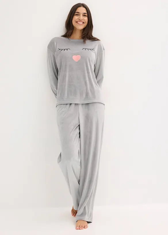 Loungewear-kosedress i fløyel, bonprix
