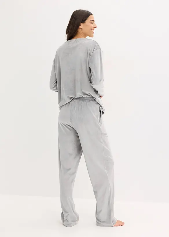 Loungewear-kosedress i fløyel, bonprix
