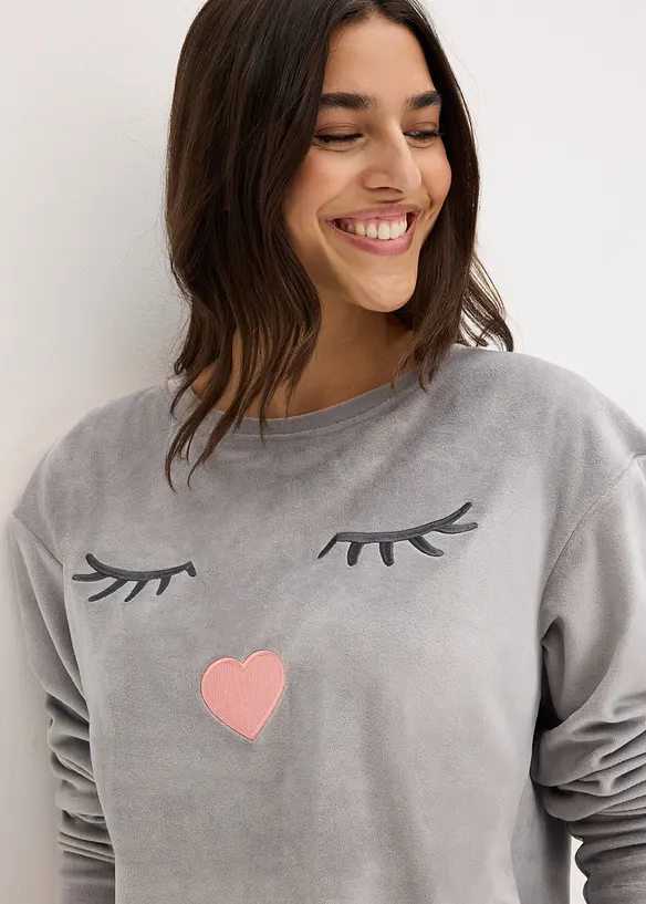 Loungewear-kosedress i fløyel, bonprix