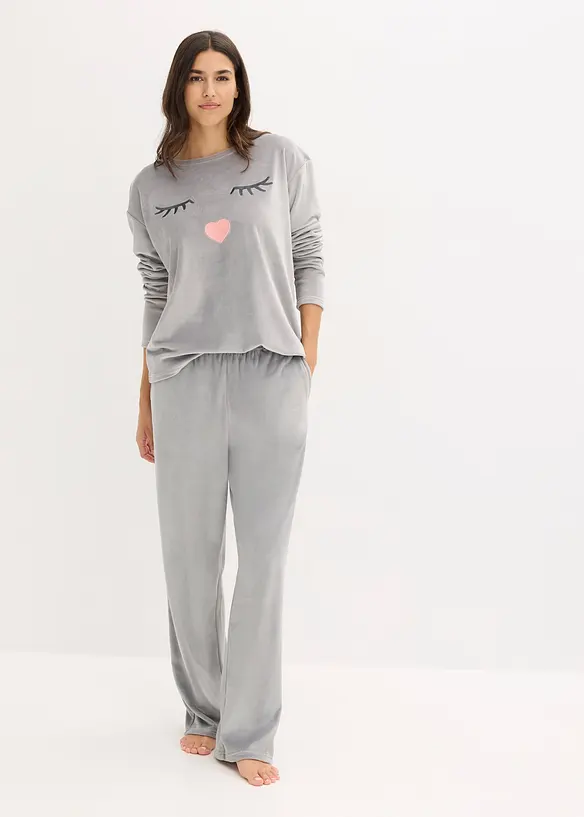 Loungewear-kosedress i fløyel, bonprix