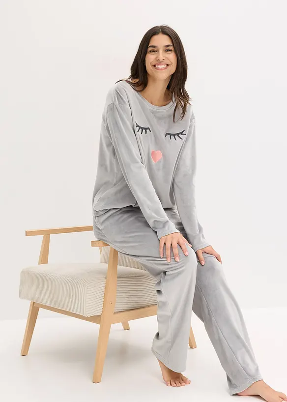 Loungewear-kosedress i fløyel, bonprix