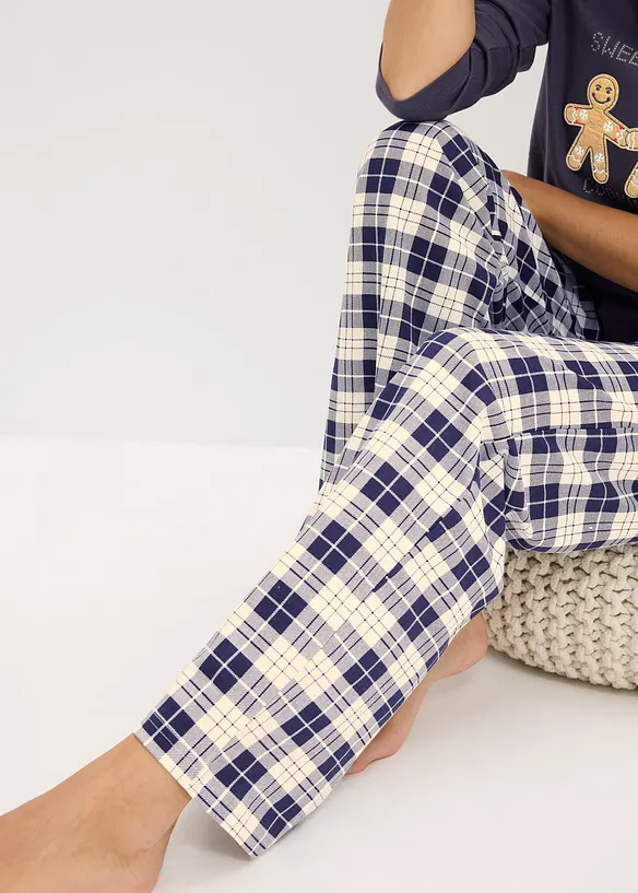 Pyjamas med flanellbukse, bonprix