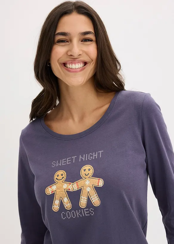 Pyjamas med flanellbukse, bonprix