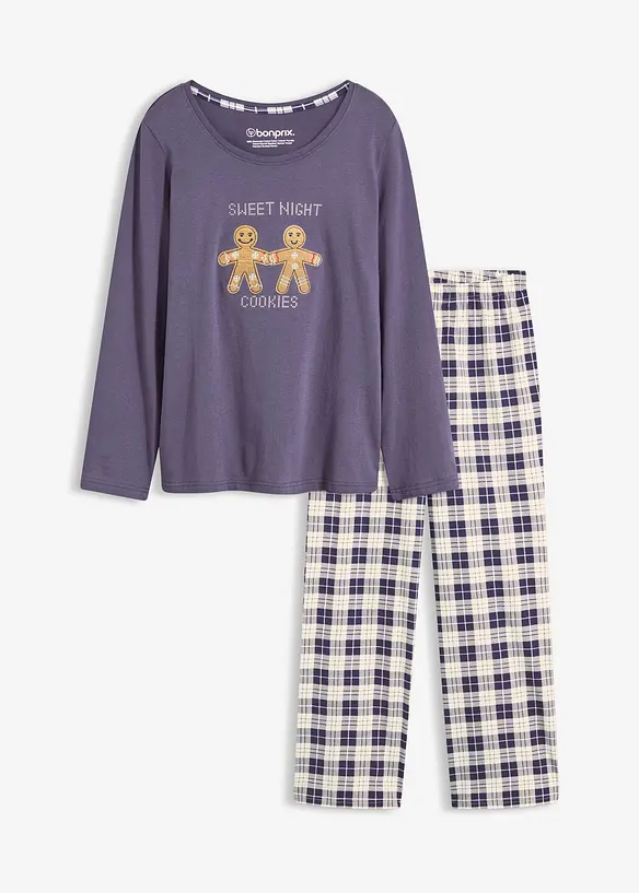 Pyjamas med flanellbukse, bonprix