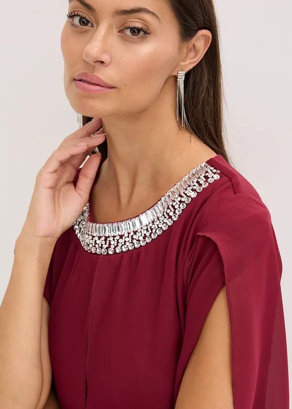 Chiffonkjole med strass-applikasjon, bonprix