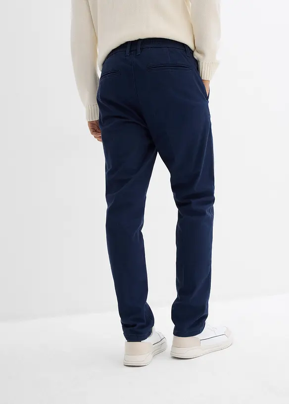 Regular Fit-chinos med varmende flanellfôr, Tapered, bonprix