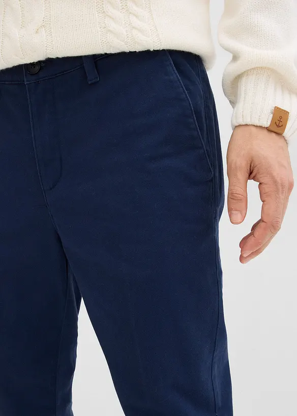 Regular Fit-chinos med varmende flanellfôr, Tapered, bonprix