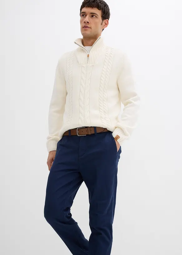 Regular Fit-chinos med varmende flanellfôr, Tapered, bonprix