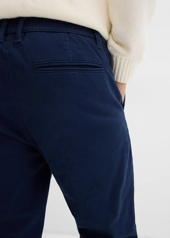 Regular Fit-chinos med varmende flanellfôr, Tapered, bonprix