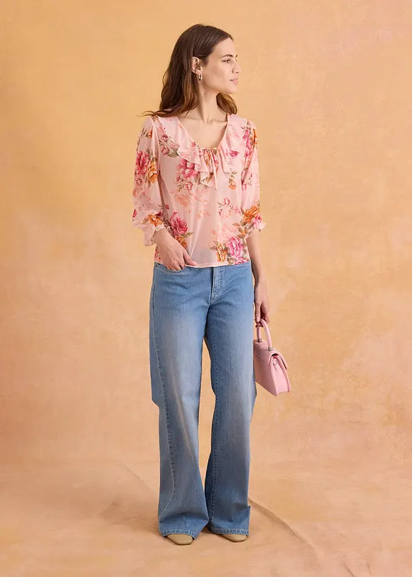 Wide Leg-jeans, Mid Waist, Stretch, bonprix