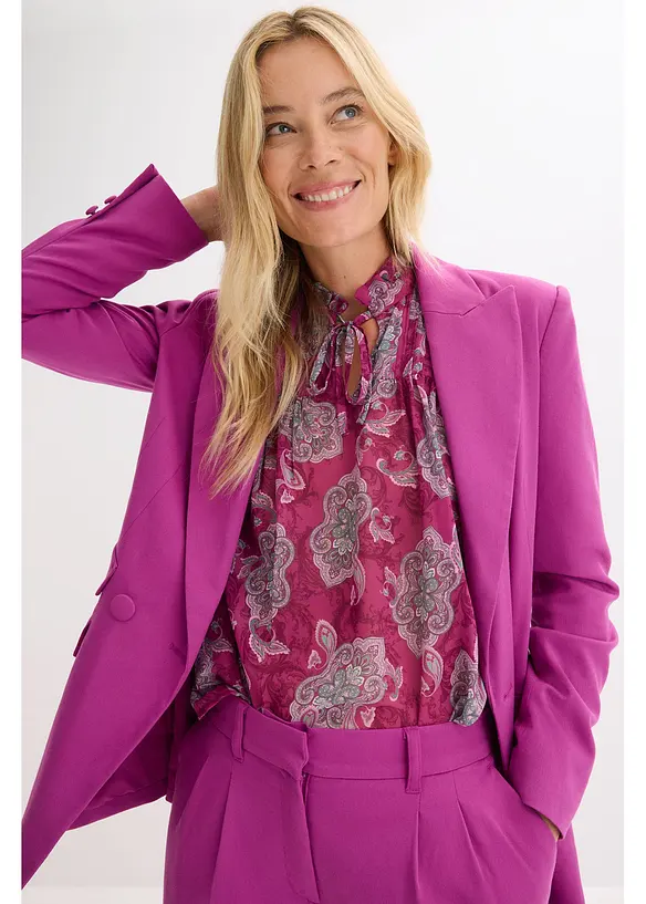 Tunika i sateng med biser, bonprix