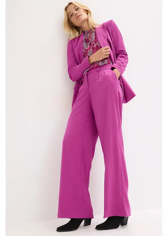 Vid bukse med nålestripe-mønster, bonprix