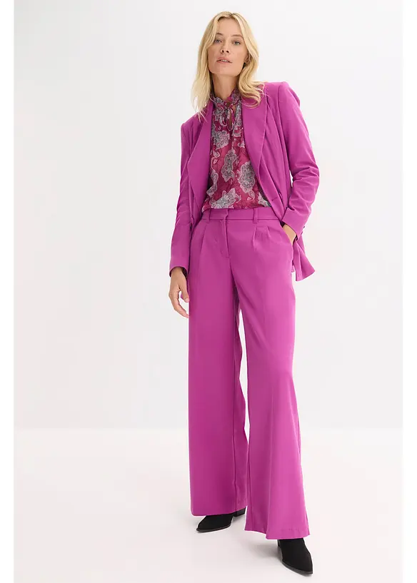 Vid bukse med nålestripe-mønster, bonprix