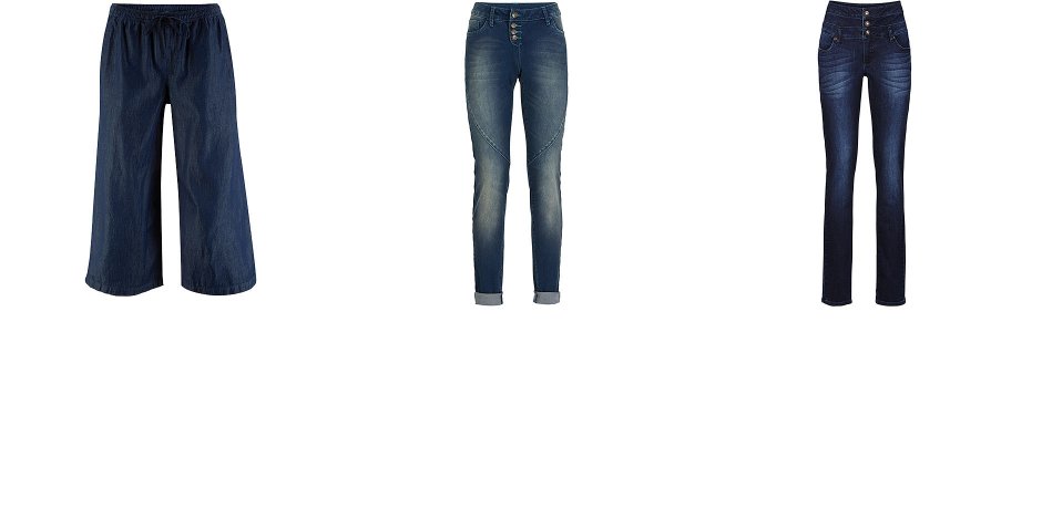 Dame - Jeans med høyt liv, smal passform - dark denim