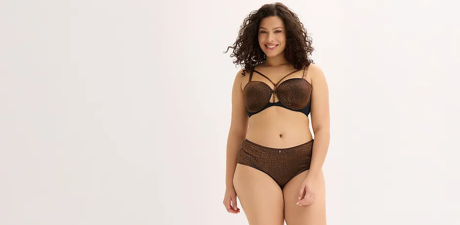 Elegant, brunt skimrende undertøy