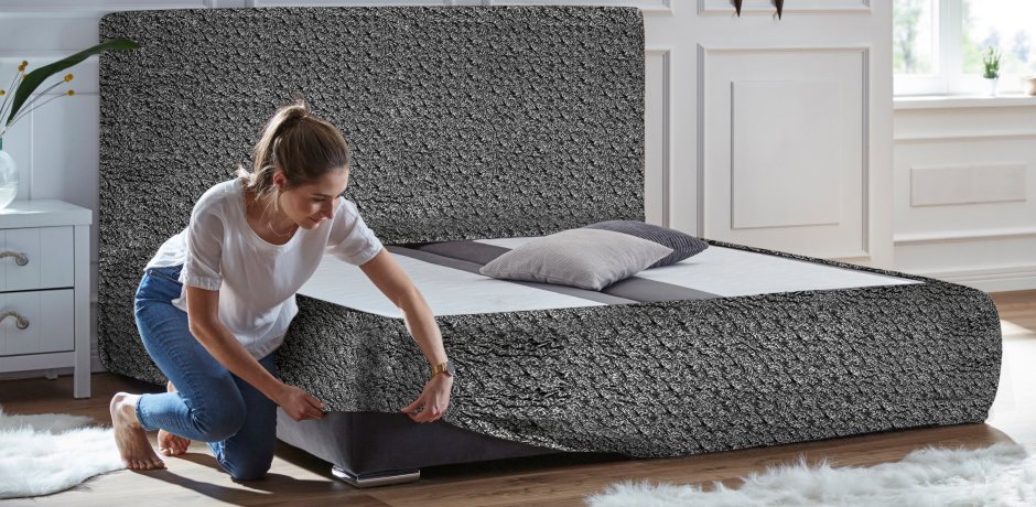 Hjem - Møbeltrekk til sengekarmen - grå