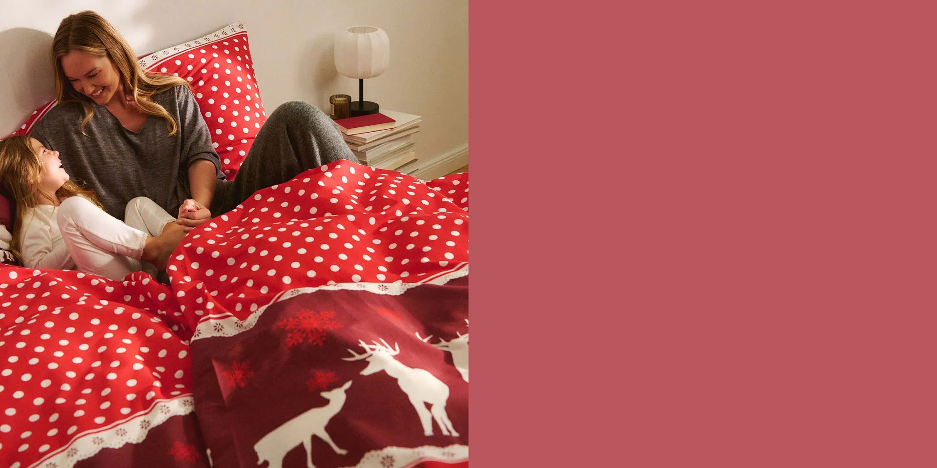 Rutete sengesett for koselige vinterkvelder.