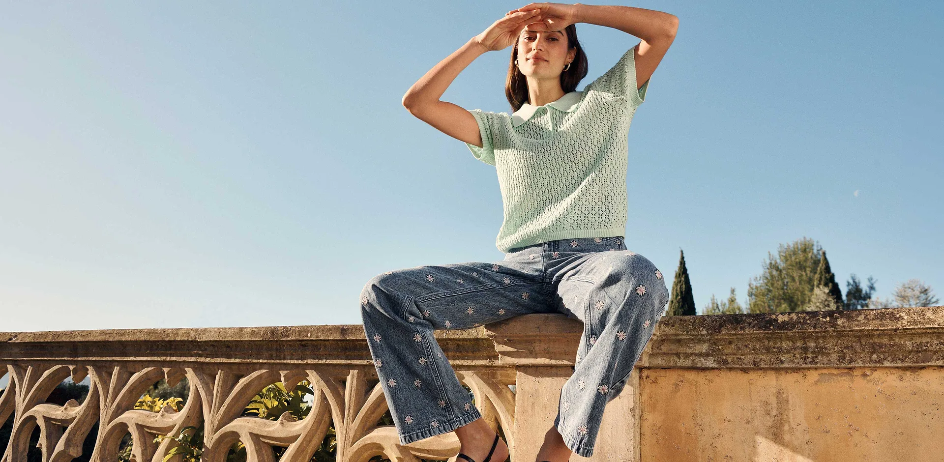 Dame - Straight-jeans High Waist - lysebl&aring; denim used