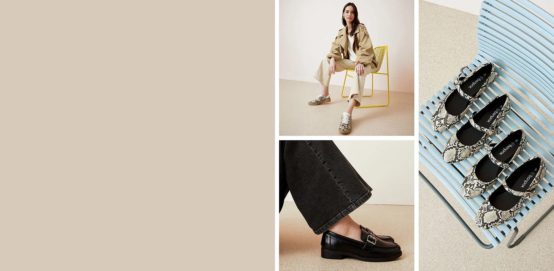 Avslappede sneakers, stilige loafers og m&oslash;nstrede ballerinasko.