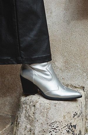 Dame - Cowboystøvlett - sølv