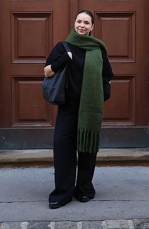 Dame - Skjerf - mørk khaki