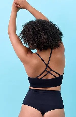 Dame - Seamless shape-stringtruse, middels formende (2-pack) - 2x sort