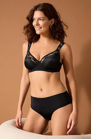 Dame - Padded-BH med polstrede stropper - sort/pudder