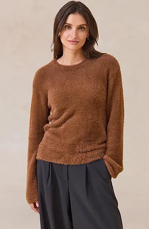 Trendy - Genser i pusete stil - allehånde brun