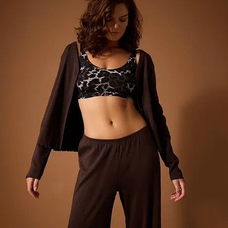 Dame - Vattert Feel Comfort Seamless-bralette - leopardmønster