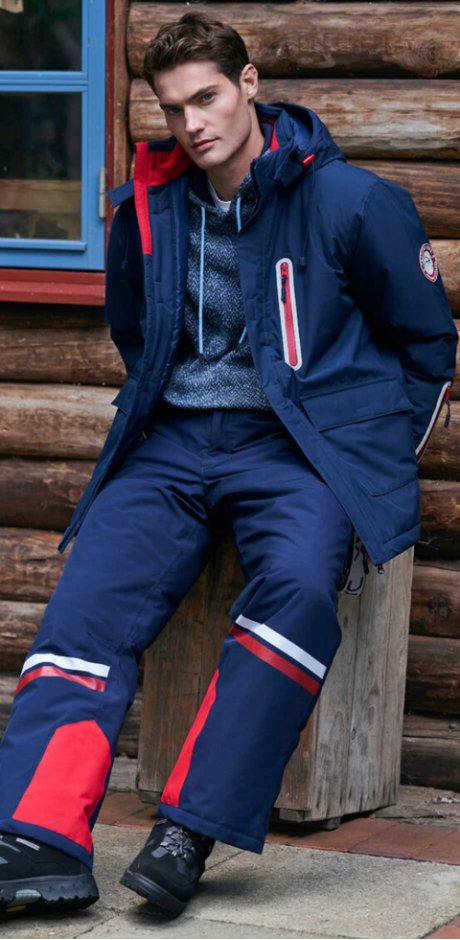 Herre - Funksjons outdoor-jakke med snøfang - mørk blå