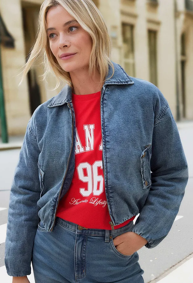 Dame - Loose Fit Straight-jeans High Waist - mellombl&aring; denim used