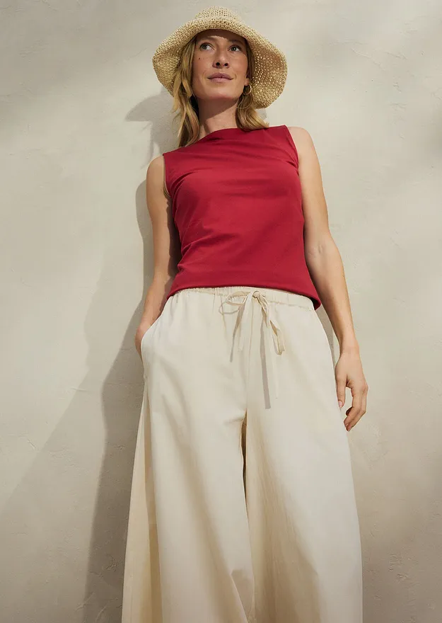 Trendy - Culotter i 100% &oslash;kologisk bomull - lys sand