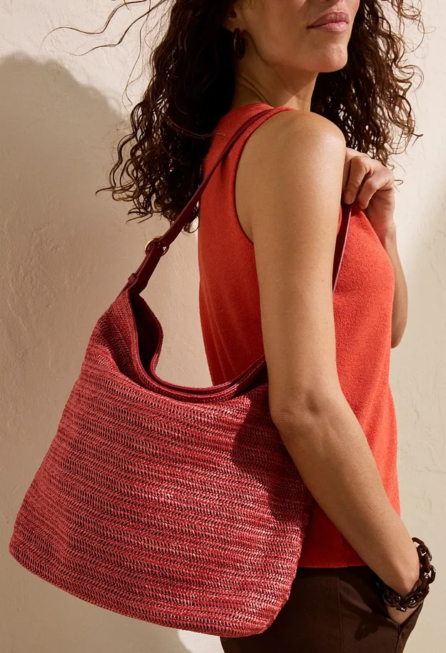 Dame - Poseveske i str&aring;look - r&oslash;d sand