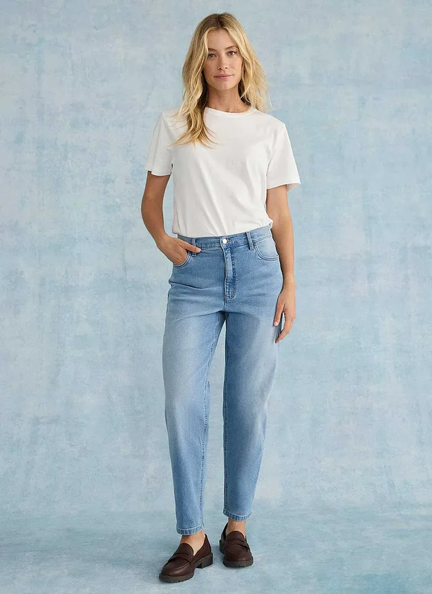 Dame - Kl&aelig;r - Jeans - Mom-jeans