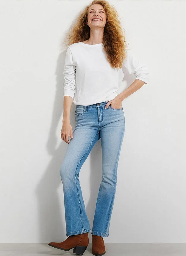 Dame - Kl&aelig;r - Jeans - Jeans med sleng